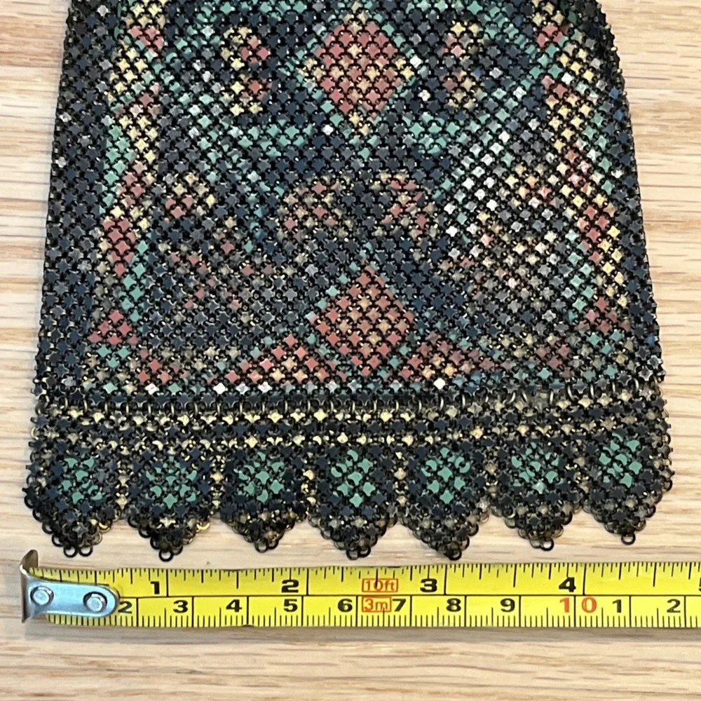 Antique Mandalian Mfg Co Art Deco Enamel Mesh Purse 1920s RARE